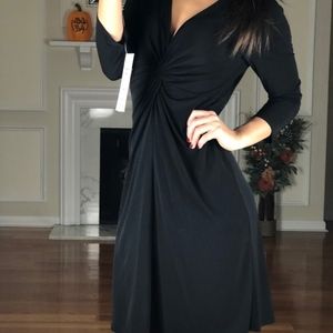 NWT Allison Morgan Front Tie Career Dress, Black S